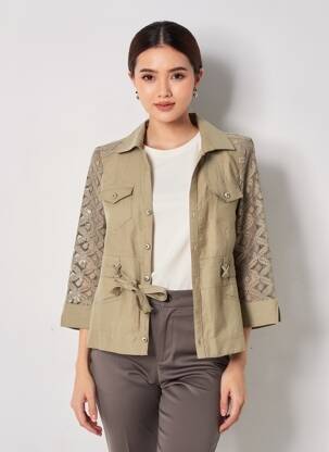 Veste casual coupe droite vert QUATTRO femme