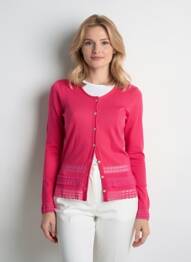Gilet manches longues coupe cintrée rose QUATTRO femme