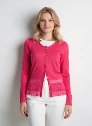 Gilet manches longues coupe cintrée rose QUATTRO femme
