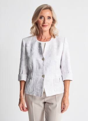 Veste chic fermeture boutonnée sur le devant gris QUATTRO femme