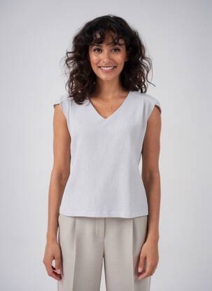 Top manches courtes manches courtes gris QUATTRO femme