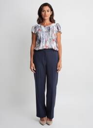 Top imprimé fantaisie manches courtes bleu QUATTRO femme