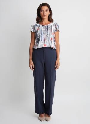 Top imprimé fantaisie manches courtes bleu QUATTRO femme