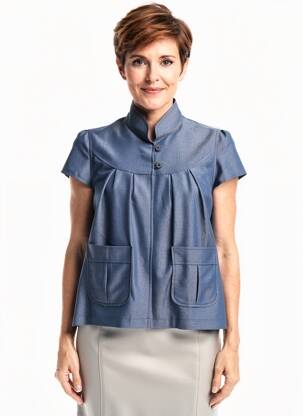 Top manches courtes manches courtes bleu QUATTRO femme