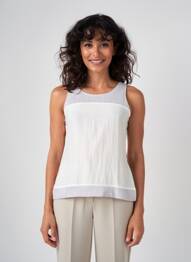 Top coupe cintrée sans manche blanc QUATTRO femme