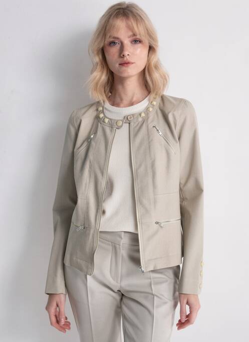 Veste casual col rond beige QUATTRO femme