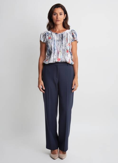 Top imprimé fantaisie manches courtes bleu QUATTRO femme