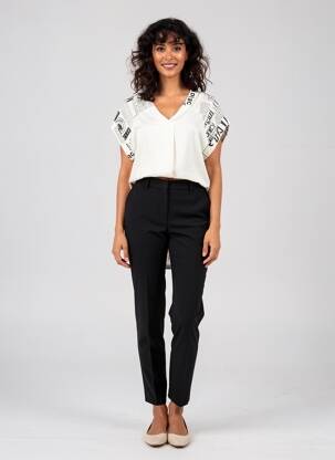 Tunique manches courtes col v blanc QUATTRO femme