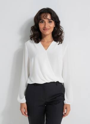 Blouse manches longues manches longues blanc QUATTRO femme