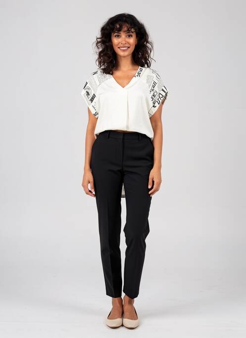 Tunique manches courtes col v blanc QUATTRO femme