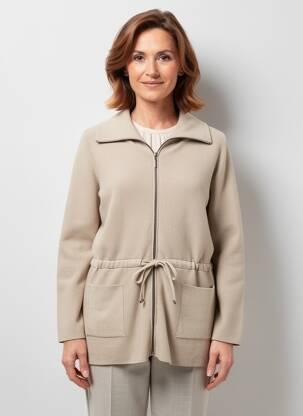 Gilet manches longues stretch beige BARBARA LEBEK femme