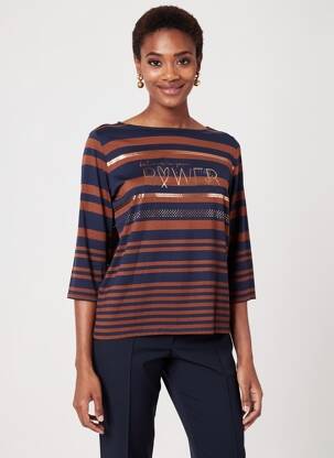 T-shirt manches 3/4 manches 3/4 bleu BETTY BARCLAY femme