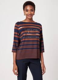 T-shirt manches 3/4 manches 3/4 bleu BETTY BARCLAY femme