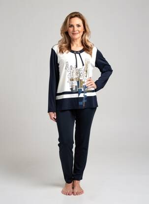 T-shirt manches longues manches longues bleu BARBARA LEBEK femme