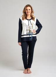 T-shirt manches longues manches longues bleu BARBARA LEBEK femme