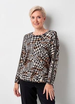 Pull coupe cintrée manches longues noir BARBARA LEBEK femme