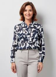 Chemisier coupe cintrée manches longues bleu RABE femme