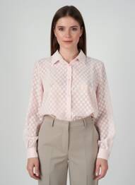 Chemisier tissage crêpe manches longues rose QUATTRO femme