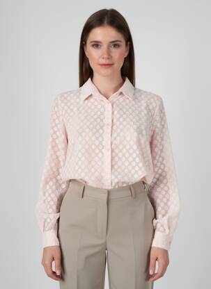 Chemisier tissage crêpe manches longues rose QUATTRO femme