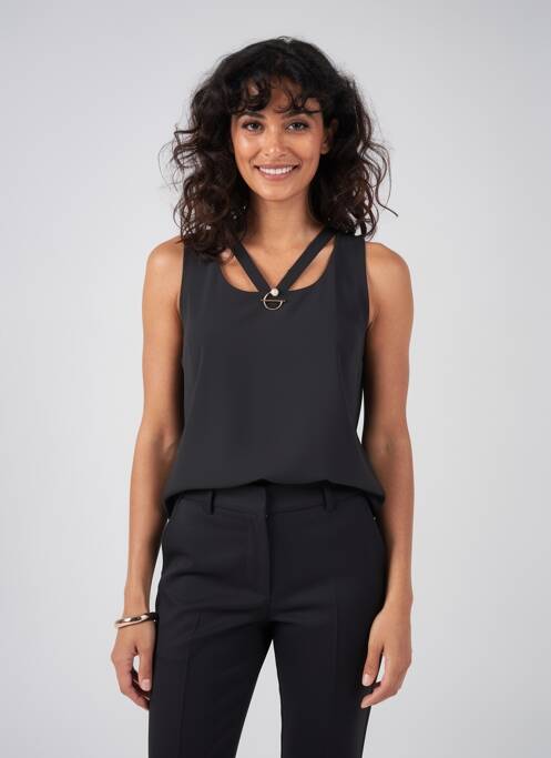 Top col carré sans manche noir QUATTRO femme