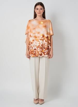 Blouse manches courtes manches courtes orange QUATTRO femme