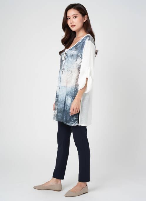 Tunique manches longues imprimé fantaisie blanc QUATTRO femme