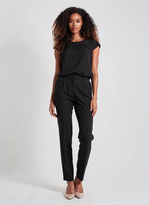 Top coupe fluide manches courtes noir QUATTRO femme