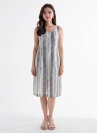 Robe mi-longue sans manche sans manche noir QUATTRO femme