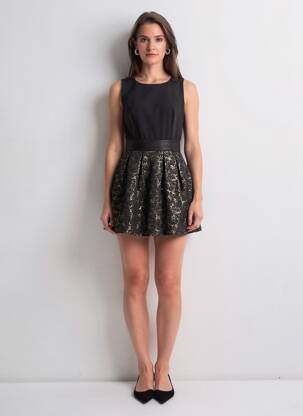 Robe courte sans manche sans manche noir QUATTRO femme