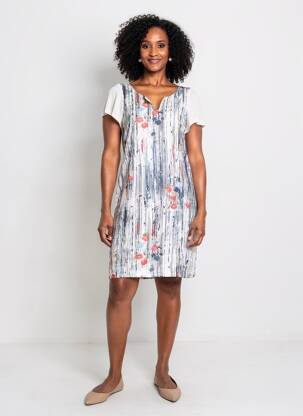 Robe courte fermeture zippée au dos manches courtes bleu QUATTRO femme