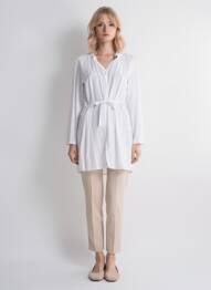 Tunique manches longues fermeture boutonnée sur le devant blanc QUATTRO femme