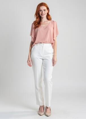 Blouse légère et transparente manches courtes rose QUATTRO femme