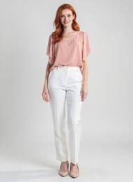 Blouse légère et transparente manches courtes rose QUATTRO femme
