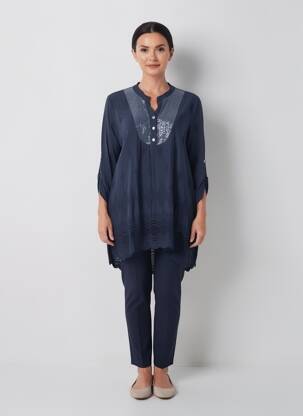 Tunique manches longues fermeture boutonnée sur le devant noir !OHO! femme