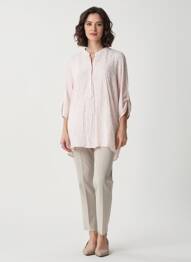 Tunique manches longues fermeture boutonnée sur le devant rose QUATTRO femme