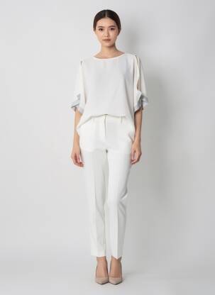 Blouse manches courtes manches courtes beige QUATTRO femme