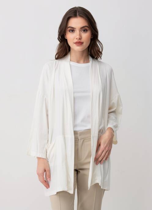 Veste kimono col v beige QUATTRO femme