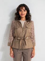 Veste casual poches marron QUATTRO femme