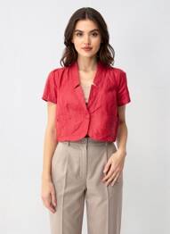 Veste casual col tailleur rouge QUATTRO femme