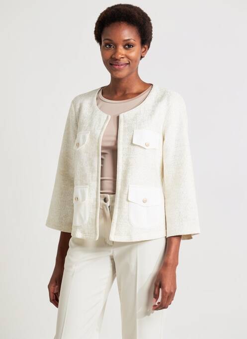 Veste casual col rond blanc QUATTRO femme