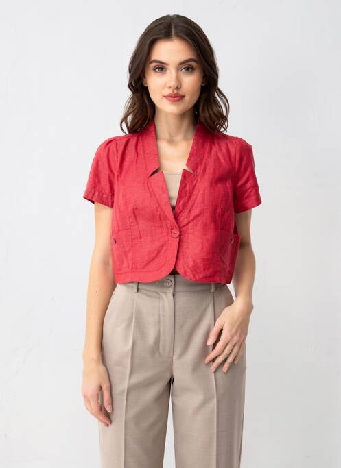 Veste casual col tailleur rouge QUATTRO femme