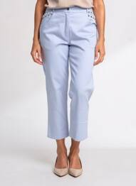 Pantalon 7/8 stretch taille normale bleu QUATTRO femme