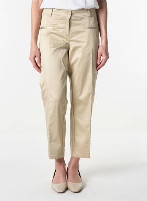 Pantalon 7/8 taille à pinces taille normale beige QUATTRO femme