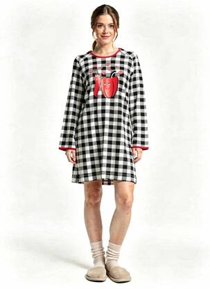 Chemise de nuit stretch noir REBELLE BY PASTUNETTE femme