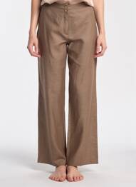 Pantalon droit fermeture zippée sous rabat boutonné marron QUATTRO femme