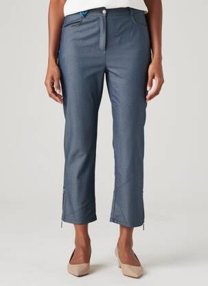 Pantalon 7/8 fermeture zippée sous rabat boutonné taille normale bleu QUATTRO femme