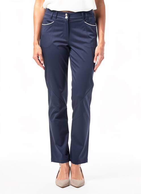 Pantalon slim tissage popeline taille normale bleu QUATTRO femme