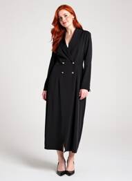 Robe longue manches longues manches longues noir PAOLA TIENFORTI femme