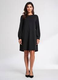 Robe courte manches longues manches longues noir MD'M femme