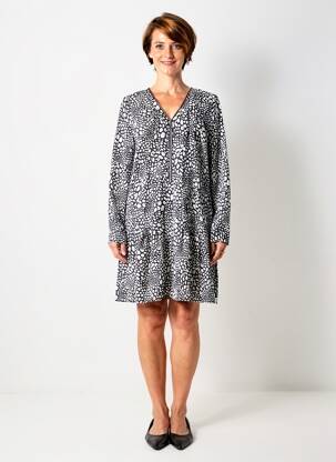 Robe courte manches longues manches longues noir MARBLE femme